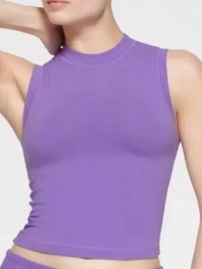 NWOT Skims Cotton Jersey 
Mock Neck Tank Top 
Size XS | Ultra Violet | Purple